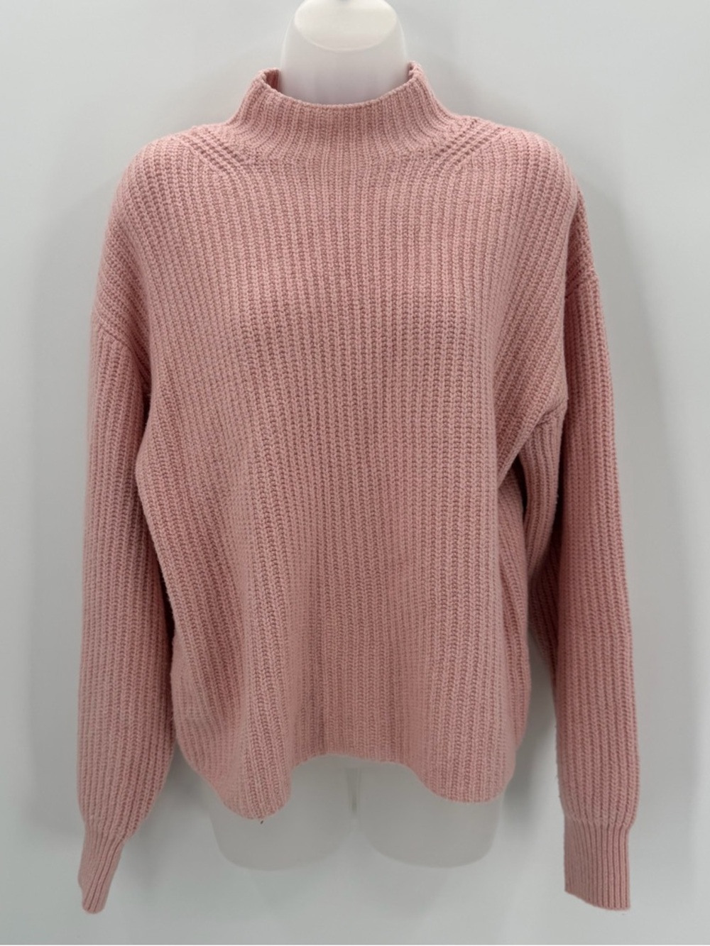 Old Navy Sweater Women’s M TALL Pink SOSOFT Knit Cropped Mock Neck Pullover Top